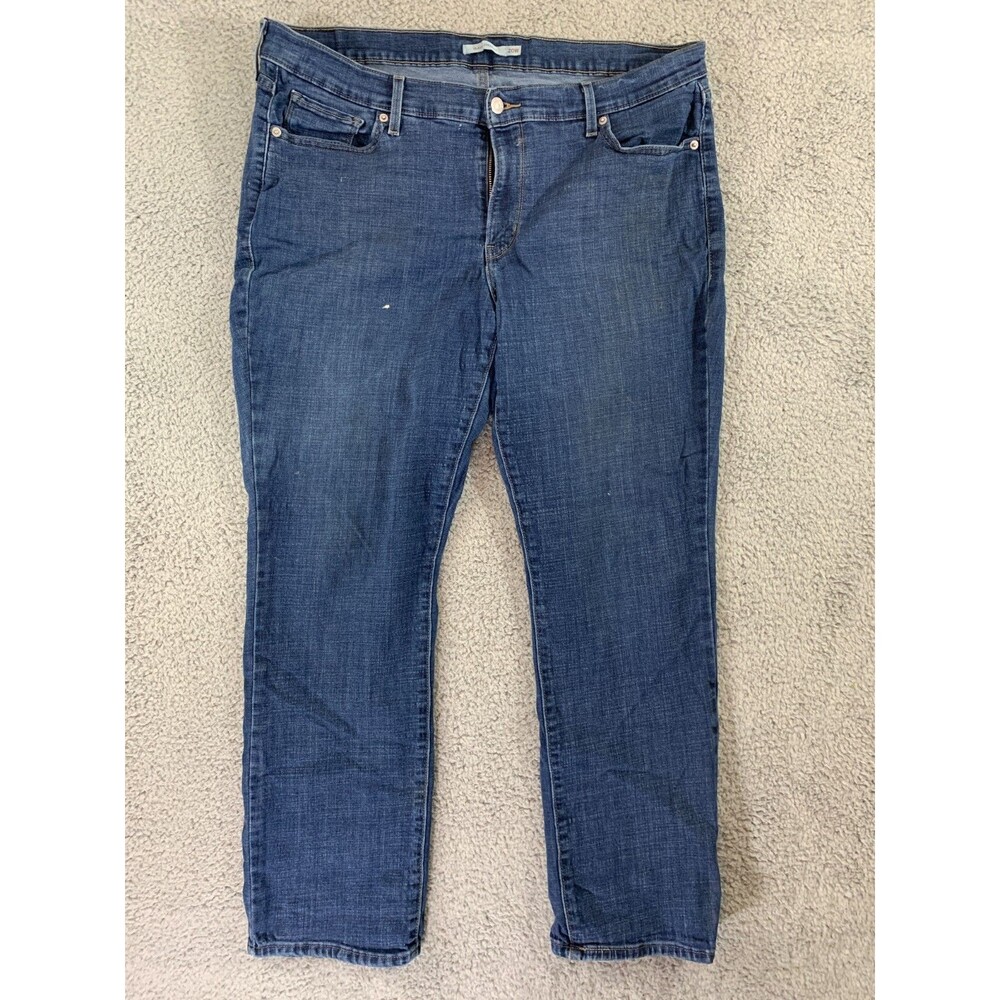 Lee Strauss Classic Straight Cut  20W Women's Denim Blue Jeans Workwear 5-Pocket